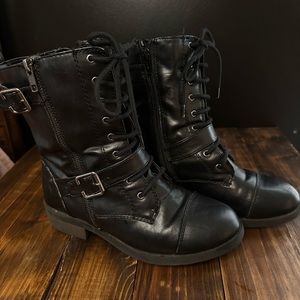 Black combat boots